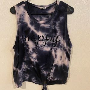 Black tie dye tank top